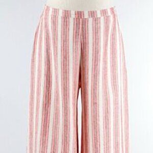 Bryn Walker 100% Linen Roussillon Stripe Pants Ultra Wide Leg XL